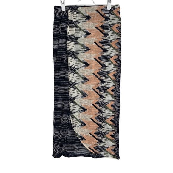 𝅺anthropologie Maeve Plata Chevron Knit Faux Wrap Skirt - Picture 2 of 10